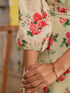 Light Yellow Georgette Floral Printed Fit & Flare Dress
